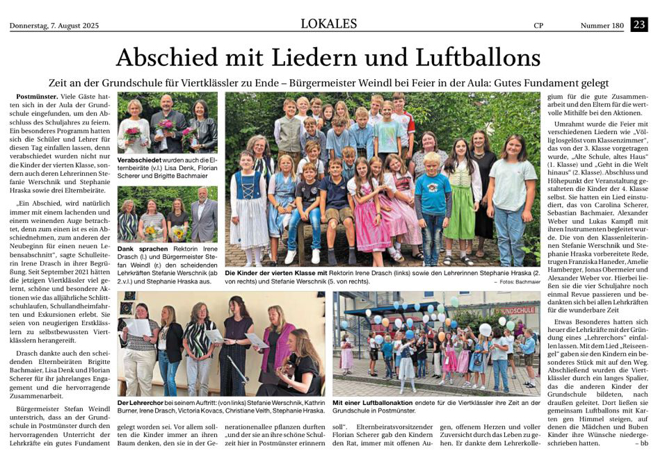 Abschied mit Liedern und Luftballons